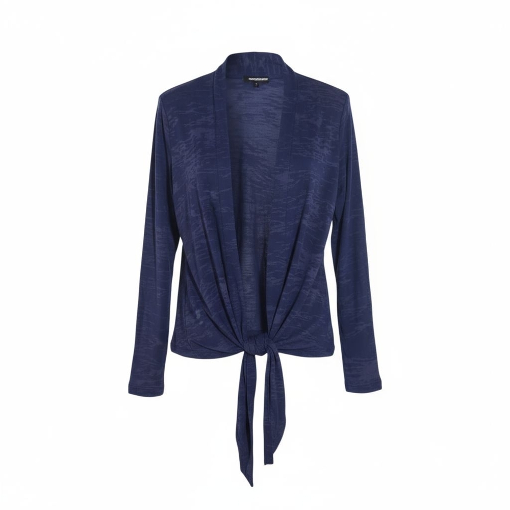 Anatomie Blue Burnout Open Front Waterfall Cardigan Luxury Travel Clothing - Picture 3 of 7